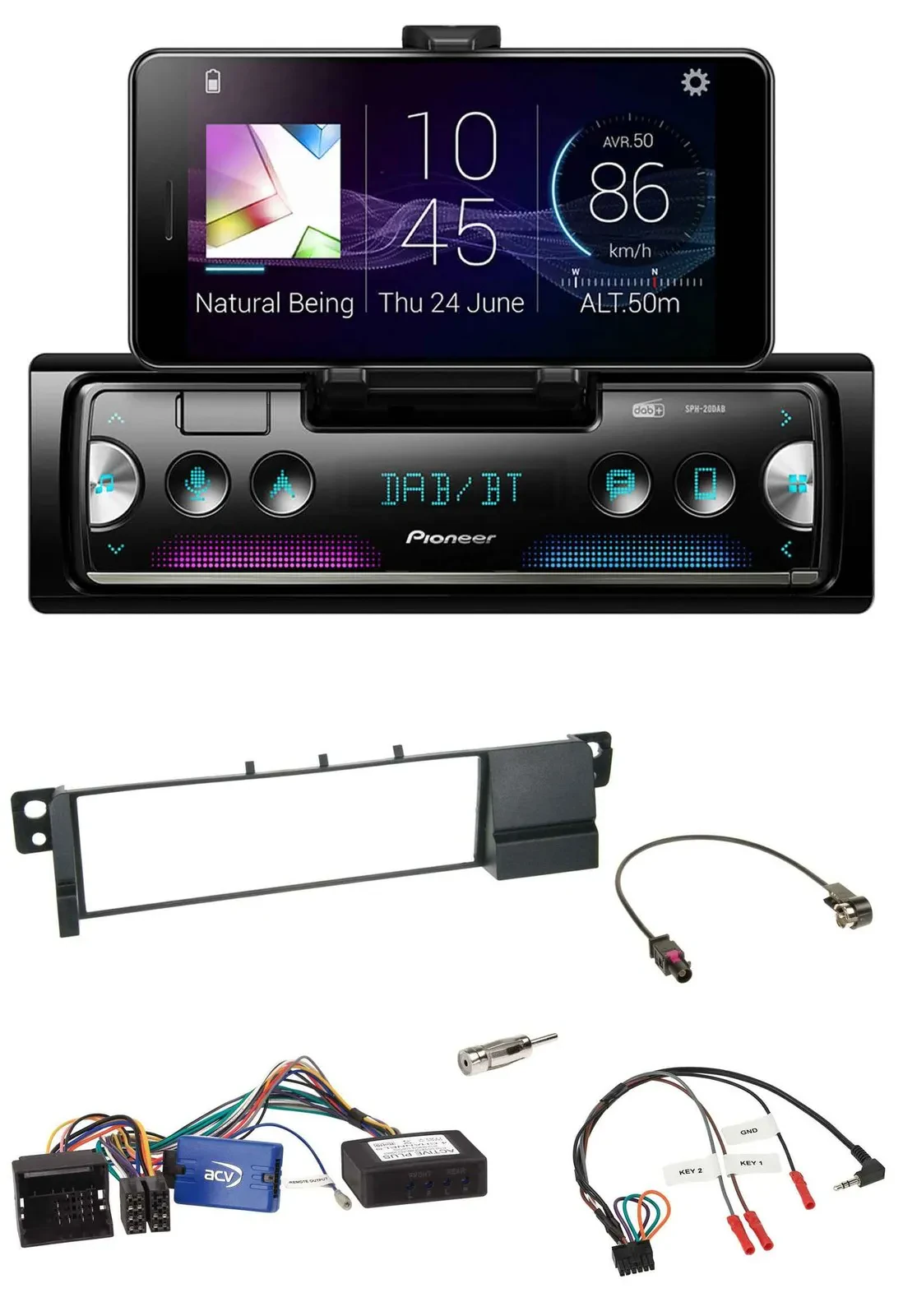 Pioneer USB Lenkrad Bluetooth DAB Autoradio für BMW 3er E46 01-07 schwarz