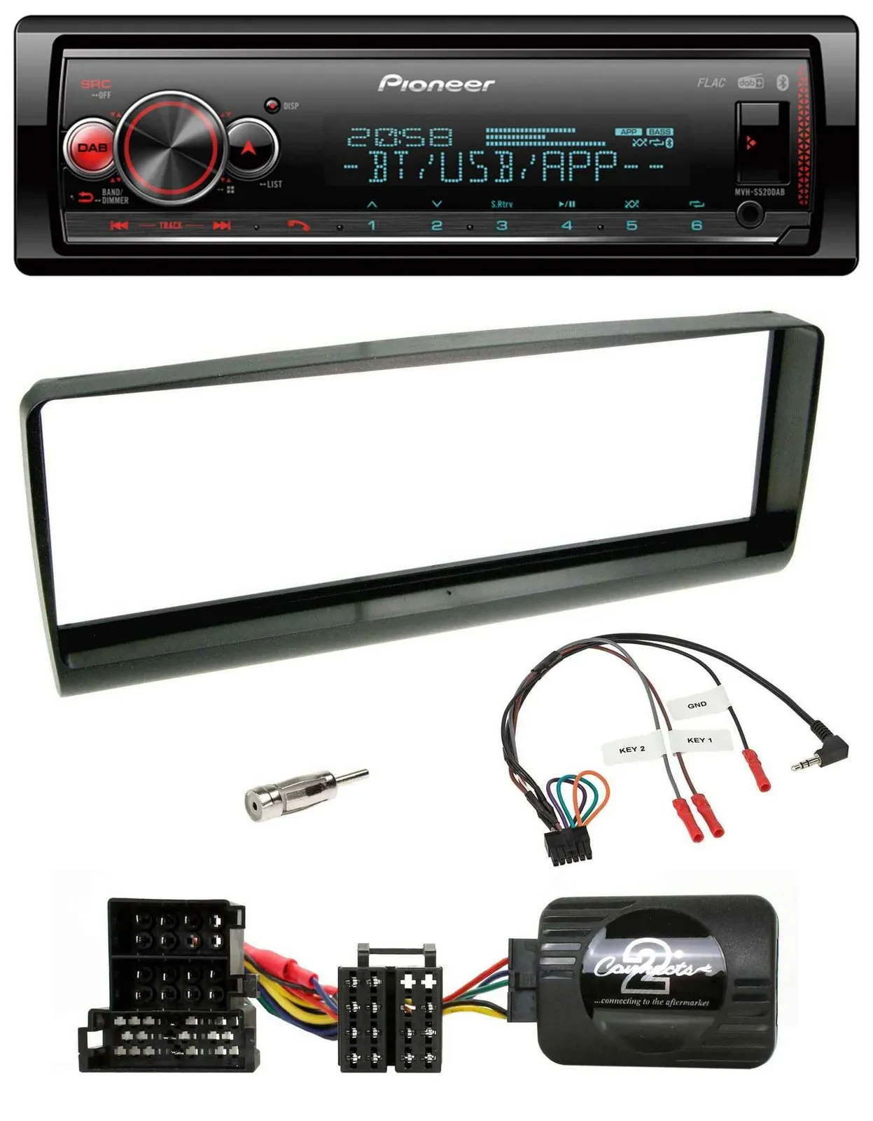 Автомагнитола для Alfa Romeo 156 (2000–2001) Pioneer Bluetooth USB DAB черный