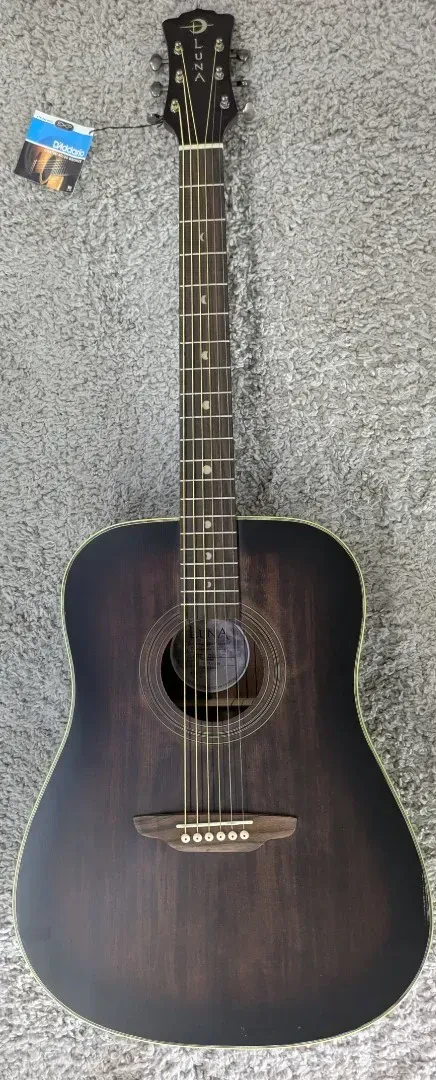Luna Art Vintage Style Dreadnought Full Size Acoustic Solid Top Guitar - B Stock