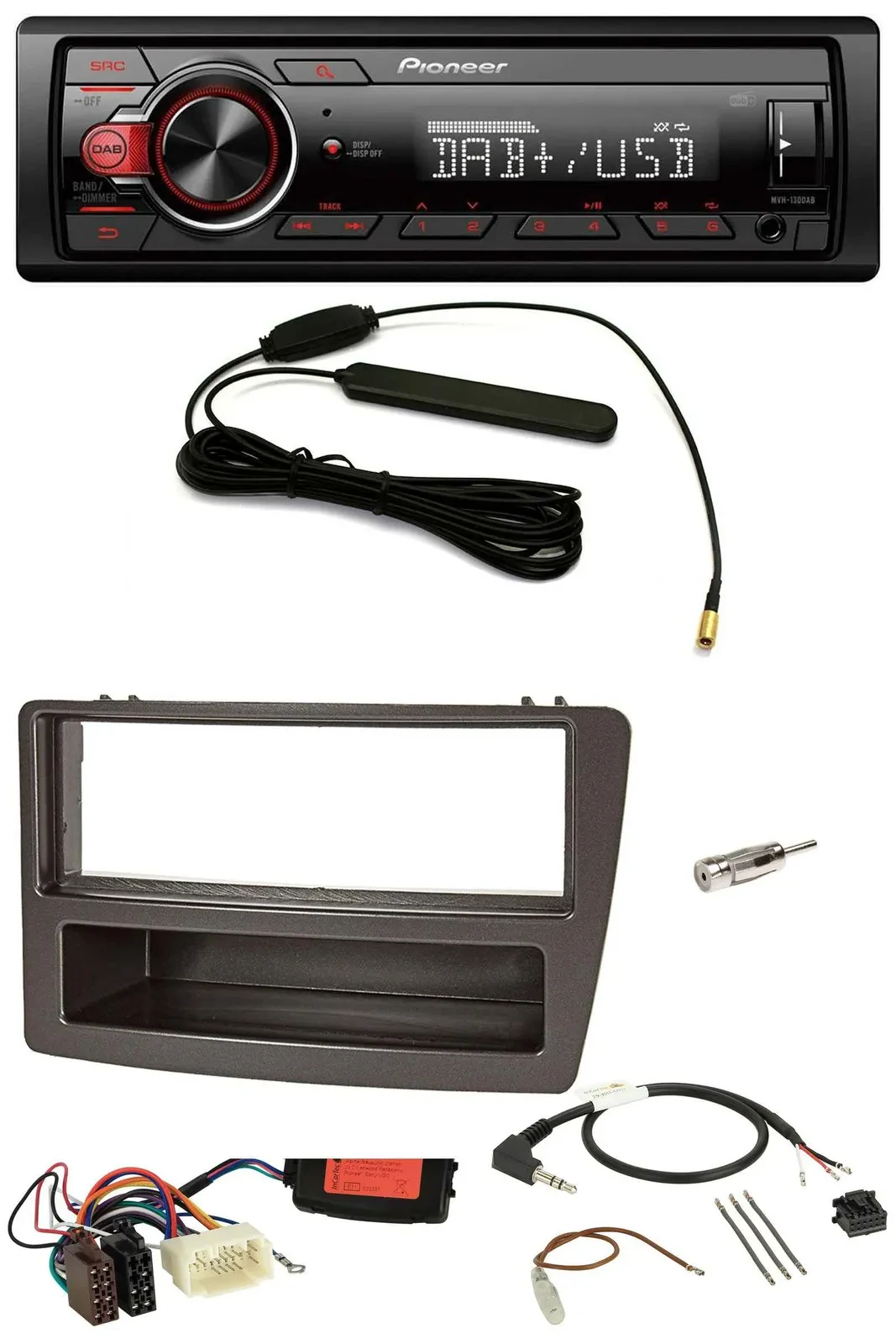 Pioneer MP3 DAB 1DIN Lenkrad USB Autoradio für Honda Civic 04-06 anthrazit