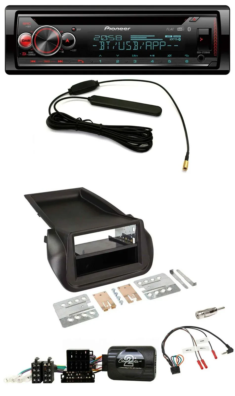 Автомагнитола Pioneer USB DAB Bluetooth CD для FIAT Fiorino (с 2008) с поддержкой управления на руле