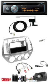 Pioneer Bluetooth DAB Lenkrad USB CD Autoradio für Hyundai i20 2012-2014 silber