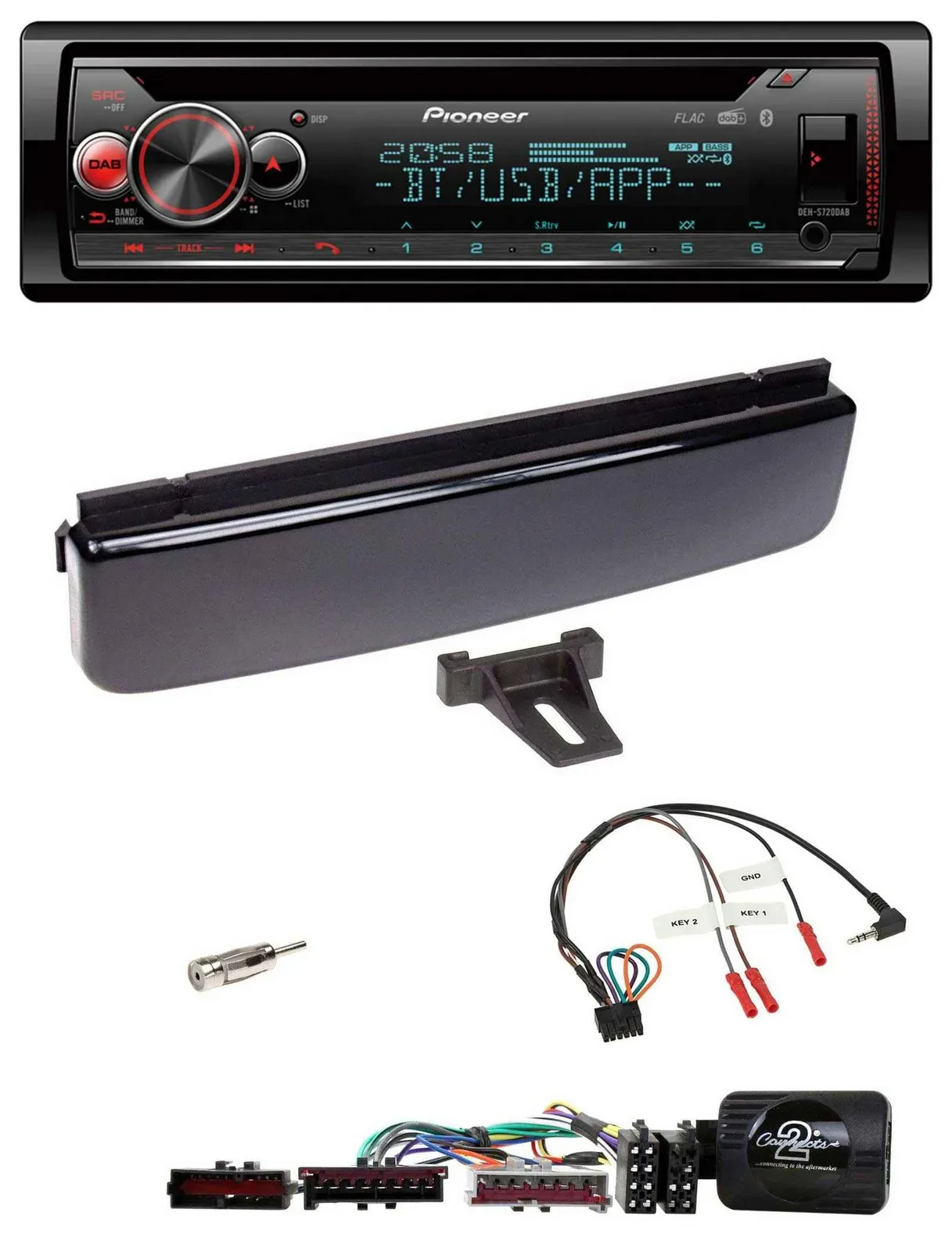 Pioneer Lenkrad DAB CD Bluetooth USB Autoradio für Ford Mondeo Focus piano-schwa