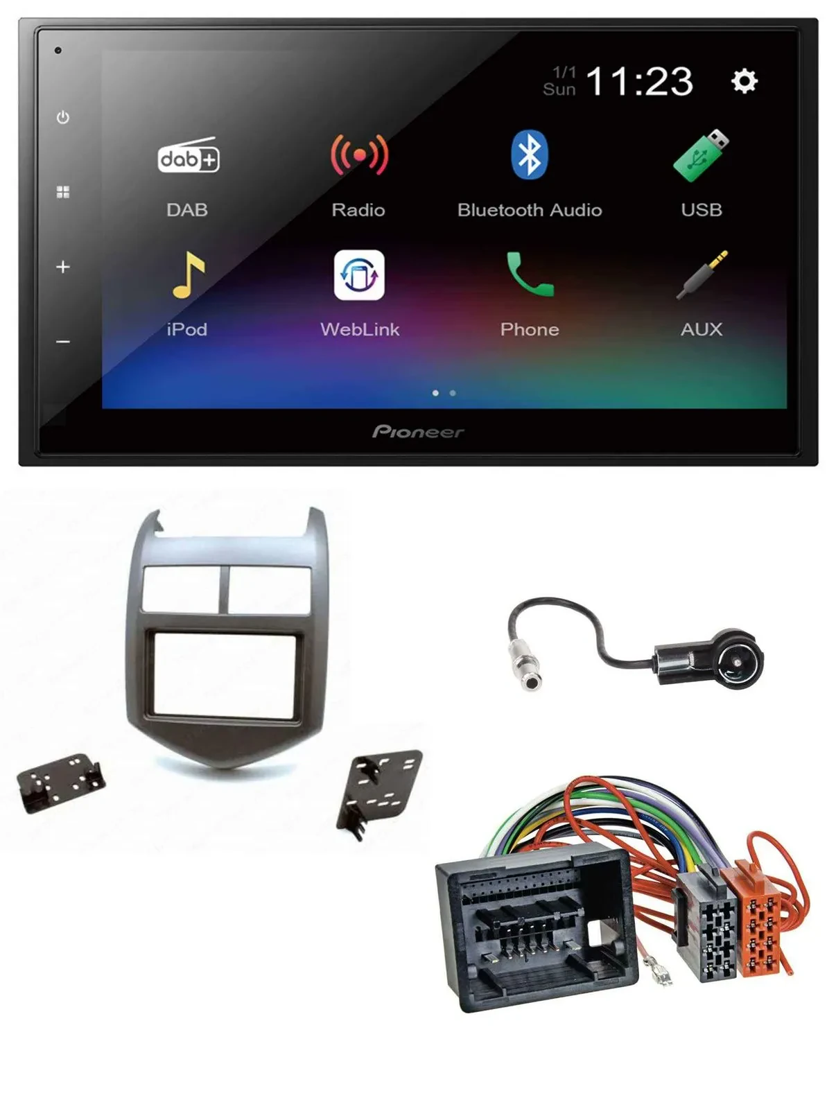 Автомагнитола Pioneer 2-DIN USB Bluetooth DAB MP3 для Chevrolet Aveo/Sonic (с 2011)