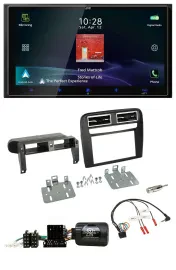 Автомагнитола JVC 2 DIN, USB, Bluetooth, DAB, для Fiat Grande Punto 2006–2009, черный, поддержка кнопок на руле