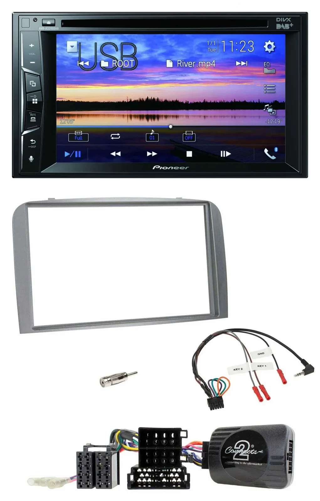 Pioneer Bluetooth 2DIN USB DVD DAB Lenkrad Autoradio für Alfa Romeo 147 GT 2007-