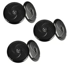 Belva BMS65SB 6.5" 200W Shallow Marine Audio Speakers 3 Pairs Black