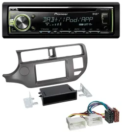 Pioneer DAB USB MP3 AUX CD Autoradio für Kia Rio UB 2011-2014 anthrazit