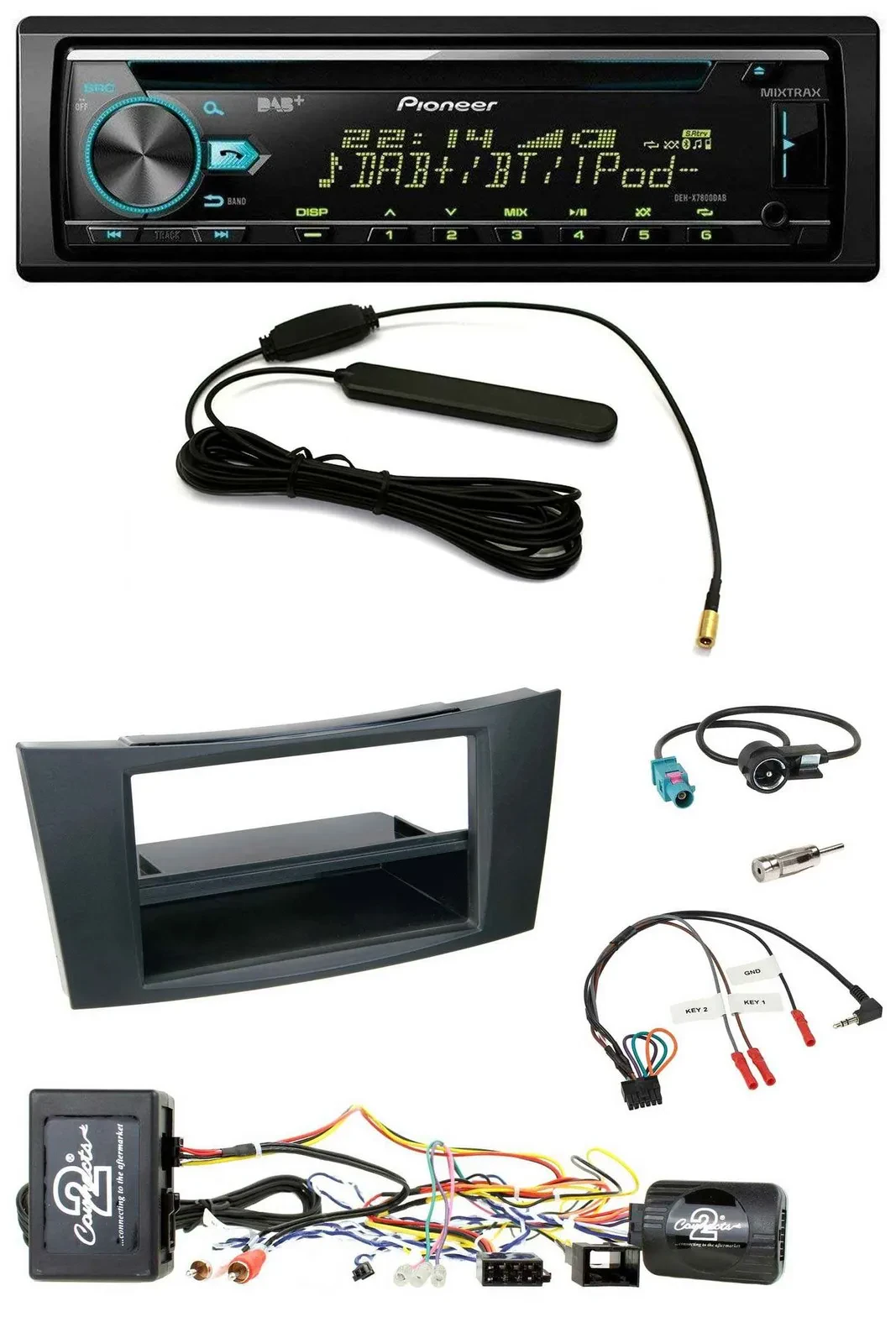 Pioneer CD MP3 Lenkrad DAB USB Autoradio für Mercedes E-Klasse W211 02-08 aktiv