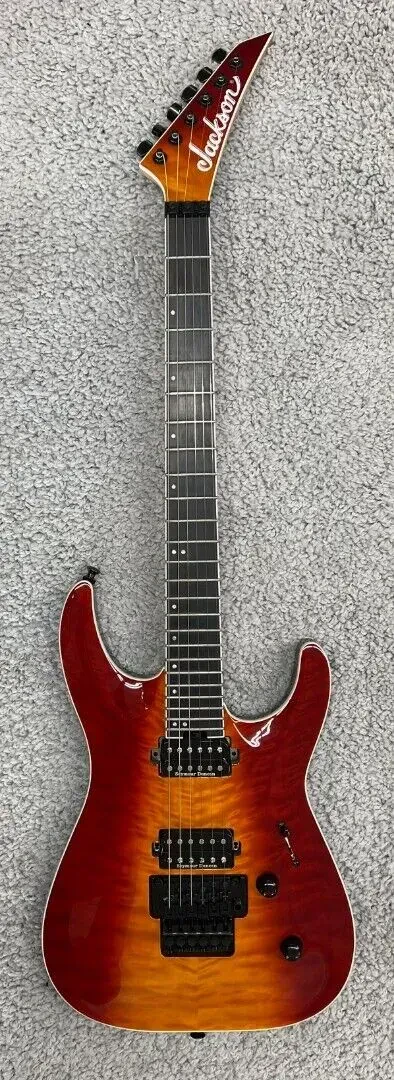 Jackson Pro Plus Dinky DKAQ Electric Guitar, Ebony Fretboard w/Bag, Firestorm