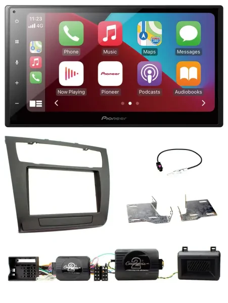 Pioneer USB Lenkrad DAB 2DIN Bluetooth Autoradio für BMW 1er PDC aut. Klima E87/
