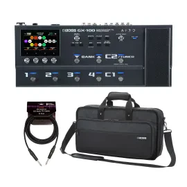 BOSS GX 100 23 AIRD Amplifiers 100 Preset Guitar Multi Effects Pedal Bundle