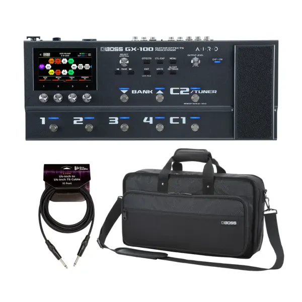 BOSS GX 100 23 AIRD Amplifiers 100 Preset Guitar Multi Effects Pedal Bundle
