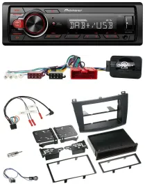 Автомагнитола Pioneer 1 DIN, DAB, USB, для Mazda 3 (2009–2013), поддержка кнопок на руле, Can-Bus