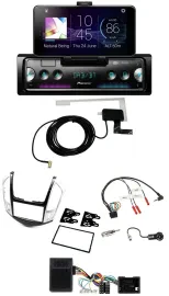 Автомагнитола для Chevrolet Cruze (2011–2016) Pioneer DAB, Bluetooth, USB, серебристый, совместима с управлением на руле