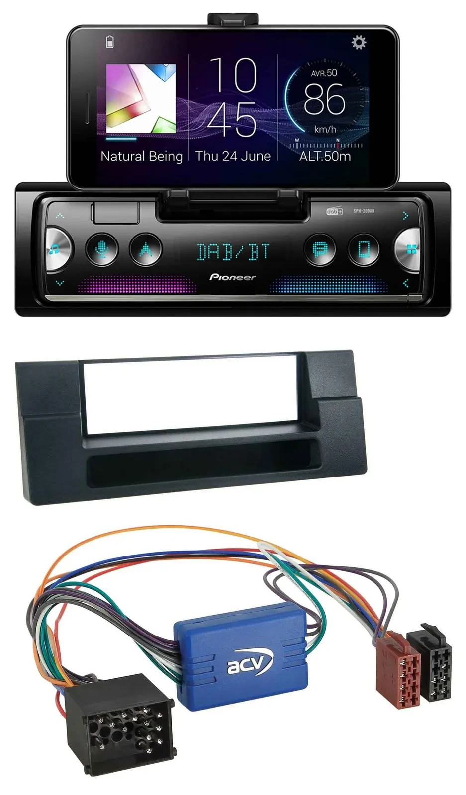 Pioneer USB MP3 Bluetooth DAB Autoradio für BMW 5er E39 X5 E53 Ablagefach Aktivs