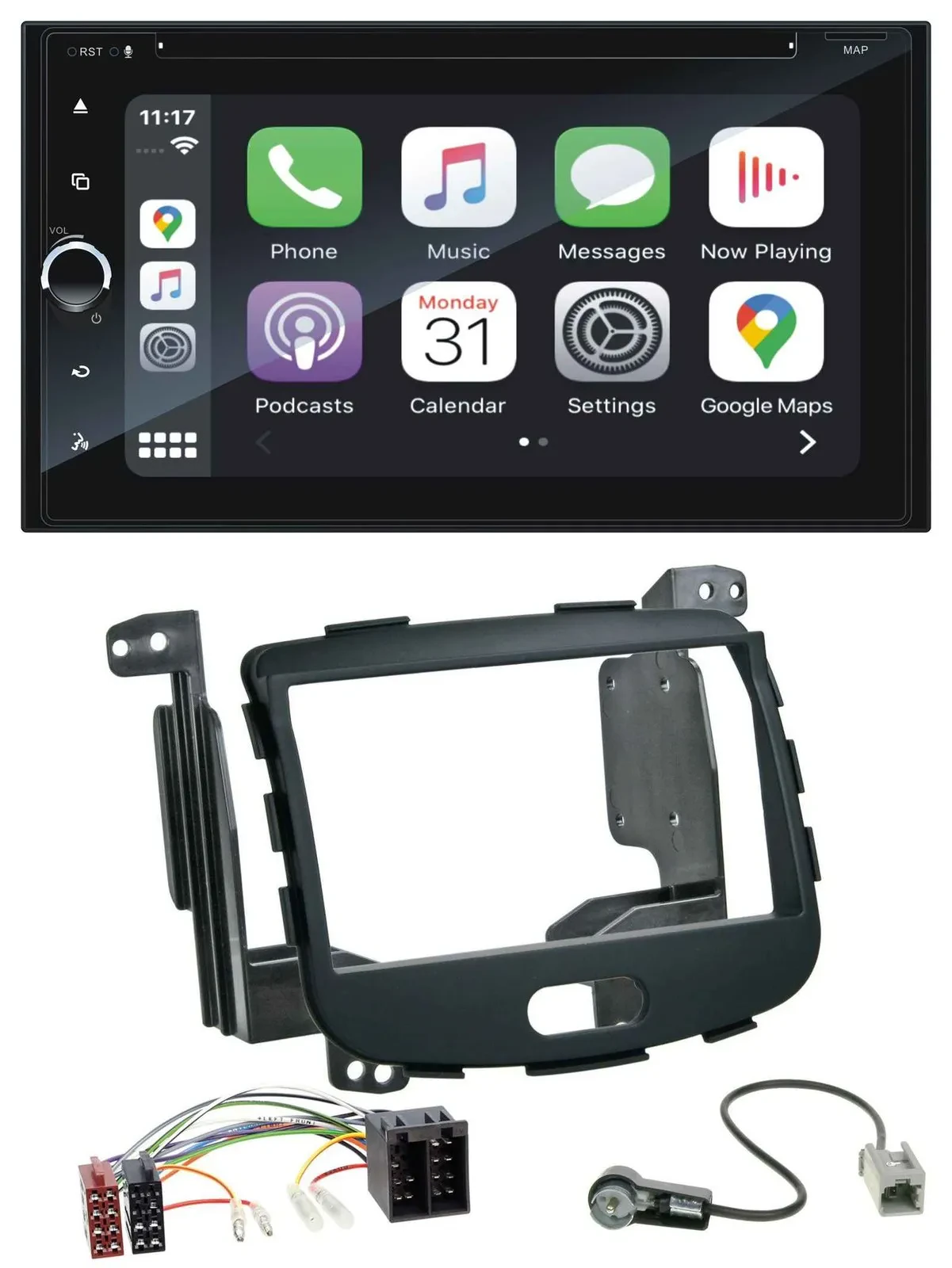 Blaupunkt 2DIN Bluetooth DAB USB DVD MP3 Autoradio für Hyundai i10 08-13 Rubber