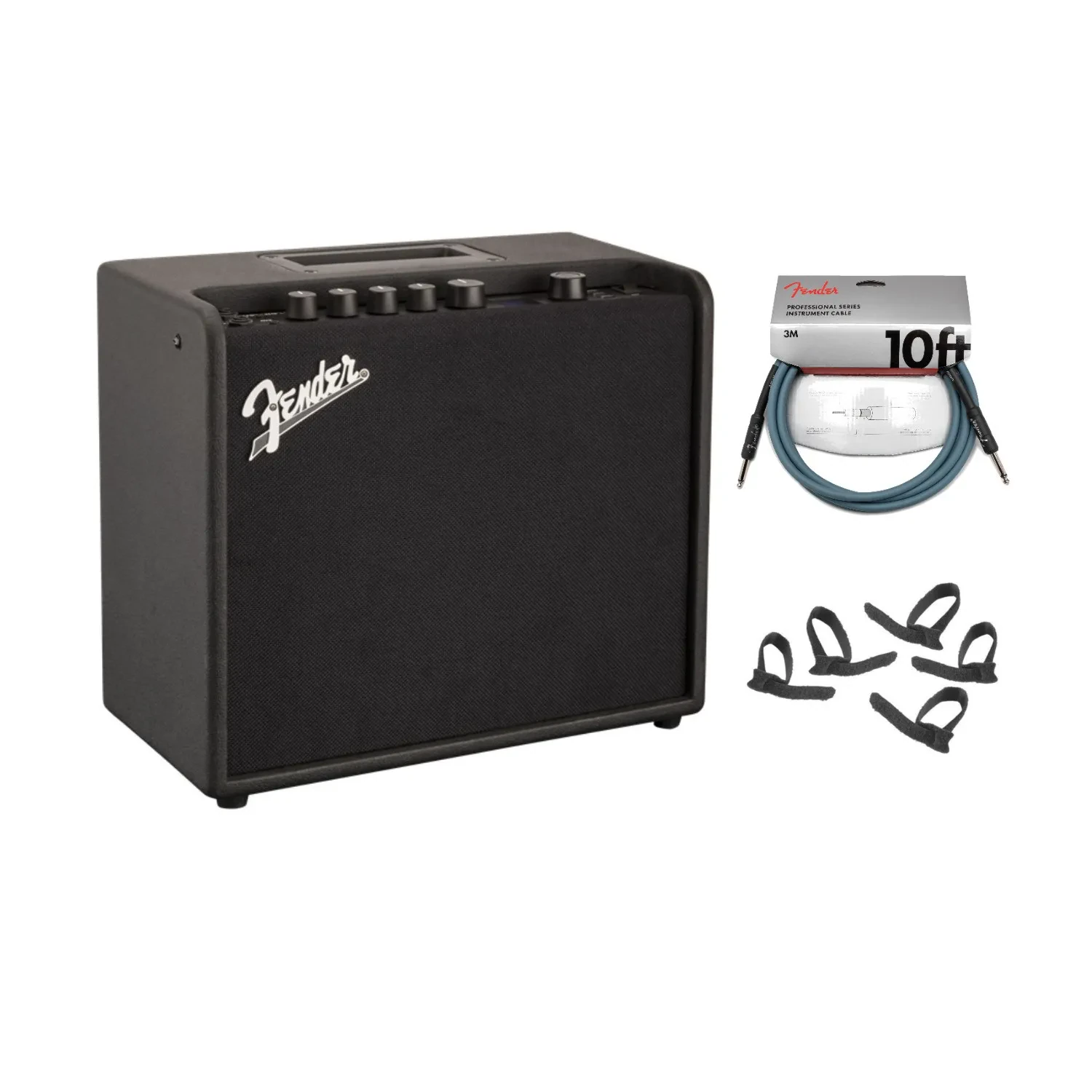 Fender Mustang LT25 120V Guitar Amplifier with 10-Feet Instrument Cable & Ties