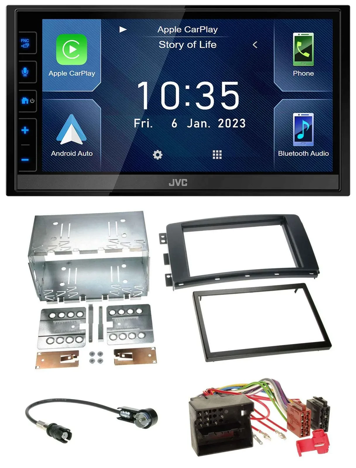 JVC DAB Bluetooth MP3 USB 2DIN Autoradio für Smart ForTwo 07-10 ForFour 04-06 Qu