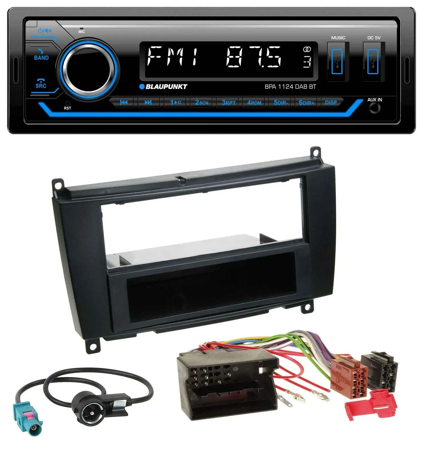 Blaupunkt Bluetooth USB DAB MP3 Autoradio für Mercedes CLK W209 ab 06 Coupe 04-0