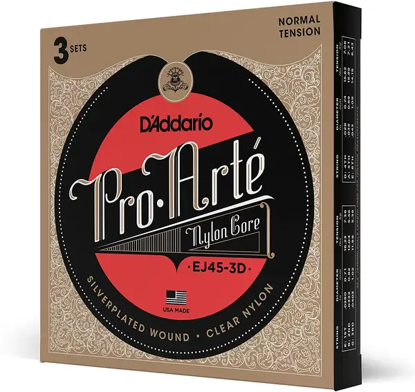 Струны для классической гитары D'Addario EJ45-3D 28-43, 3 комплекта