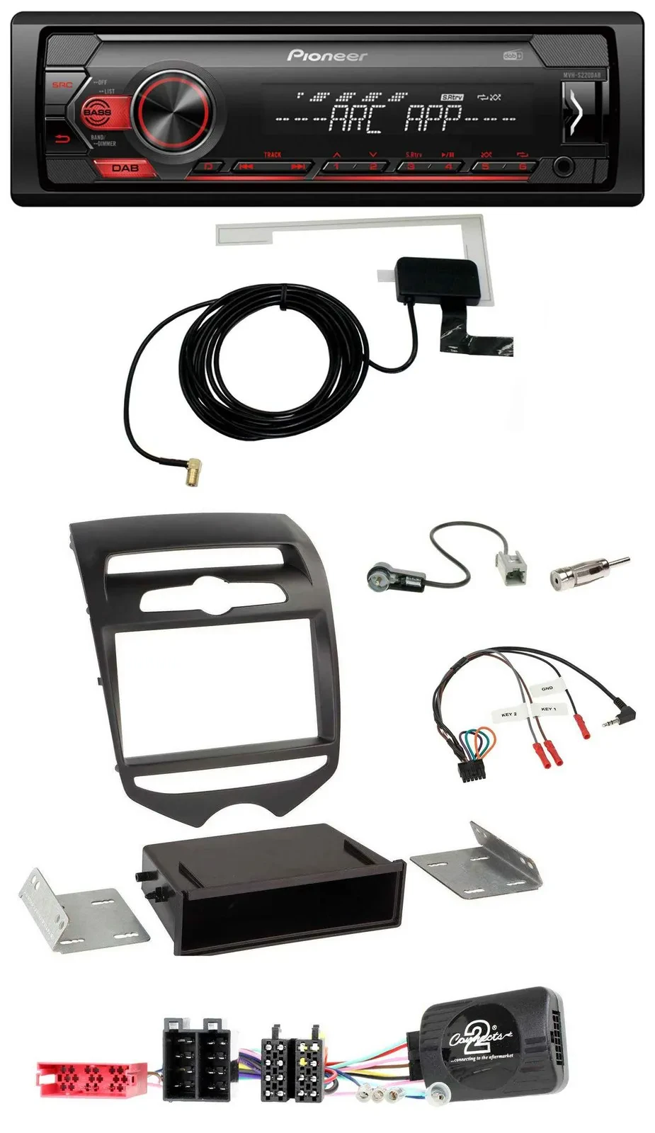 Автомагнитола для Hyundai ix20 (с 2010, ручной климат-контроль) Pioneer 1 DIN, USB, DAB, MP3, поддержка управления на руле