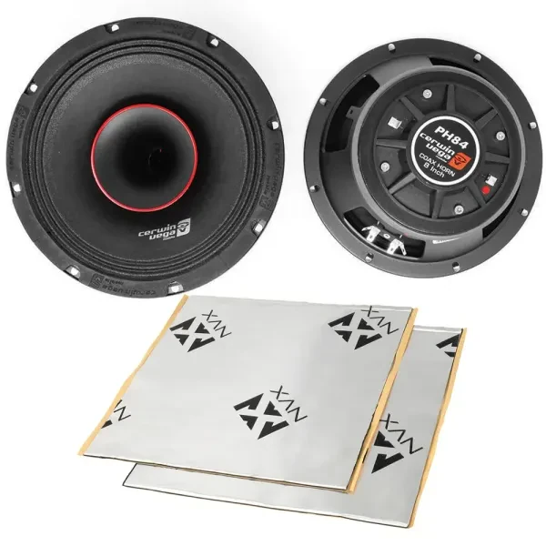 Cerwin-Vega PH84 8” Pro Series FullRange Speakers + Sound Damping