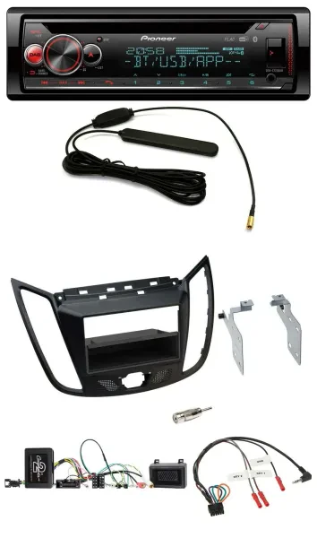 Pioneer USB DAB Lenkrad Bluetooth CD Autoradio für Ford C-Max Kuga matt schwarz