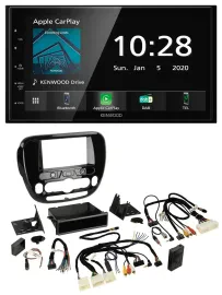 Автомагнитола Kenwood 2DIN Bluetooth, DAB, USB для Kia Soul (с 2014), поддержка кнопок на руле и климат-контроля
