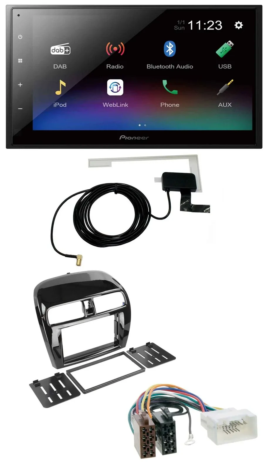 Автомагнитола Pioneer 2DIN, DAB, Bluetooth, USB для Mitsubishi Space Star/Mirage