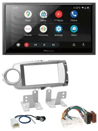 Автомагнитола для Toyota Yaris 2011–2014 Pioneer 2DIN, USB, DAB, MP3, Bluetooth, серебристая