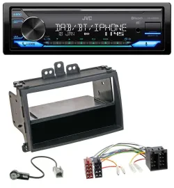 JVC Bluetooth DAB USB MP3 Autoradio für Hyundai i20 08-11 Rubber-Touch Ablagefac