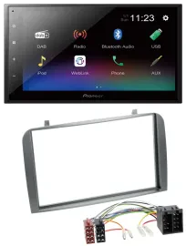 Pioneer USB Bluetooth DAB 2DIN MP3 Autoradio für Alfa Romeo GT 147 00-10 anthraz