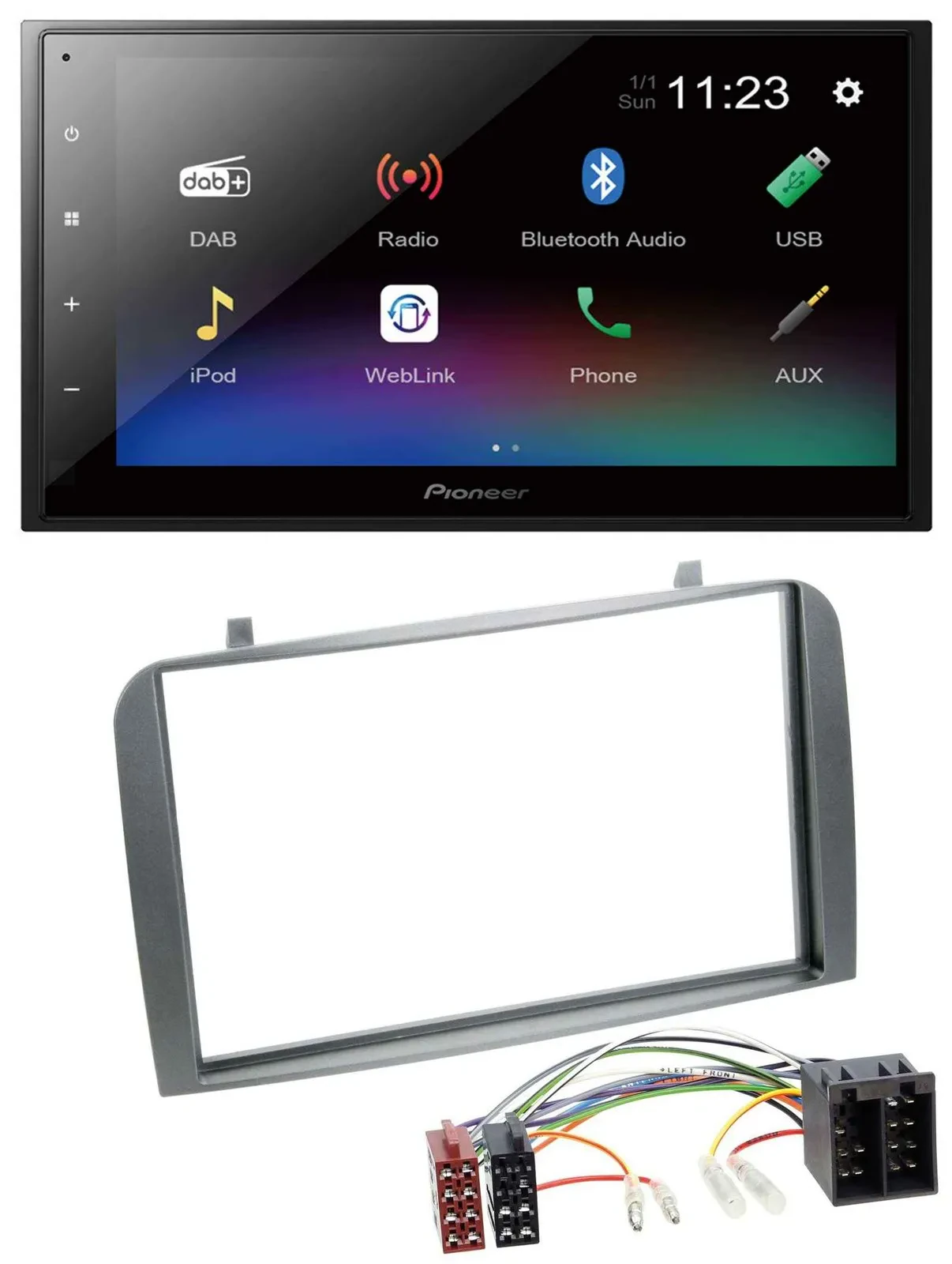 Pioneer USB Bluetooth DAB 2DIN MP3 Autoradio für Alfa Romeo GT 147 00-10 anthraz