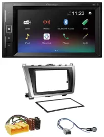 Автомагнитола Pioneer 2DIN, DAB, MP3, Bluetooth, USB, для Mazda 6 (2008–2012), чёрно-серебристая