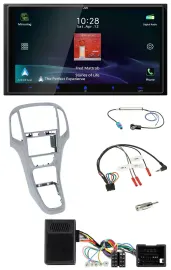 JVC USB Bluetooth 2DIN DAB Lenkrad Autoradio für Opel Astra J ab 09 Platinsilber