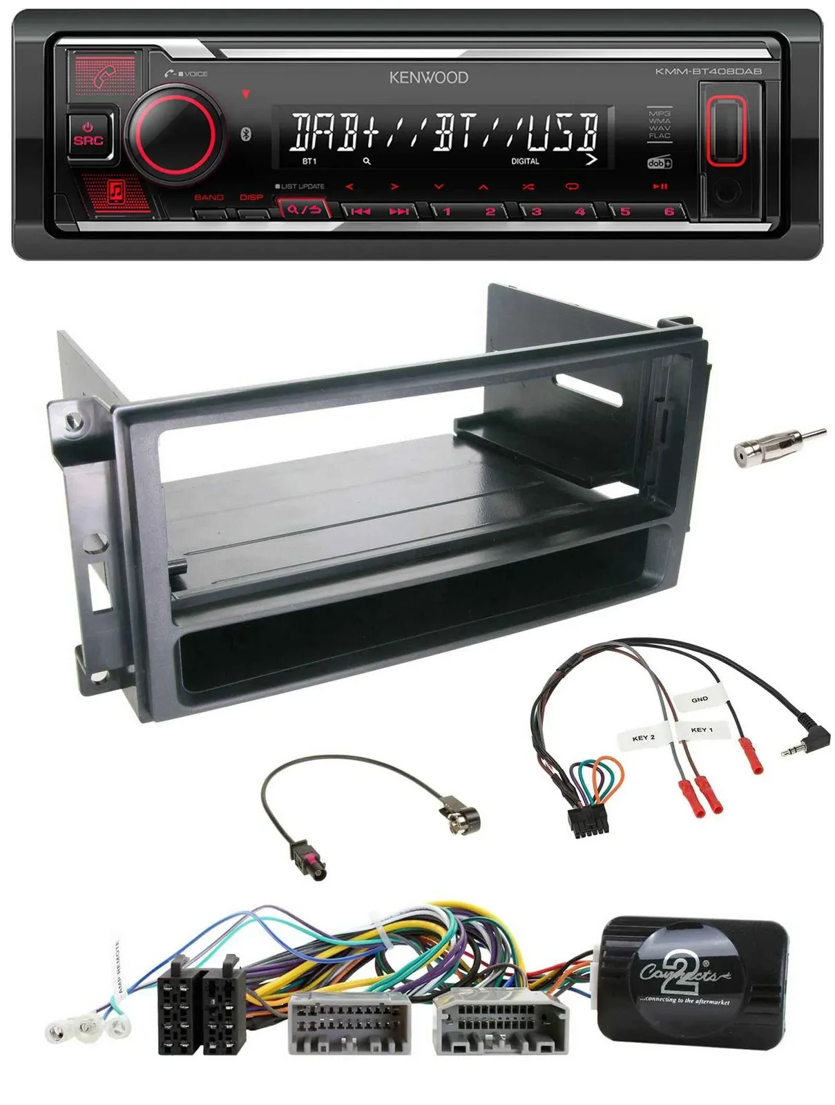 Kenwood Lenkrad Bluetooth USB DAB Autoradio für Chrysler Dodge Jeep