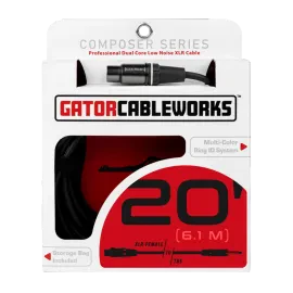 Коммутационный кабель Gator GCWC-XLR-20FTRS Composer Series Balanced Black 6.1 м