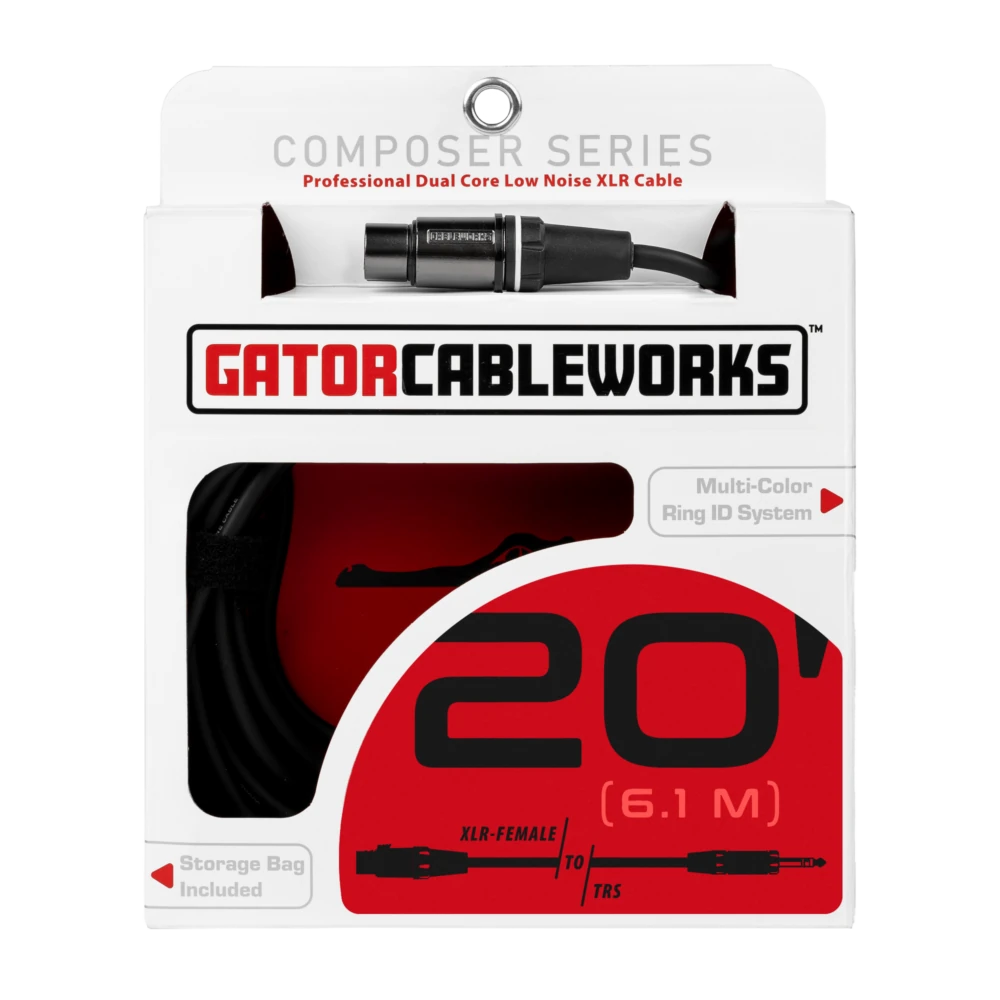 Коммутационный кабель Gator GCWC-XLR-20FTRS Composer Series Balanced Black 6.1 м
