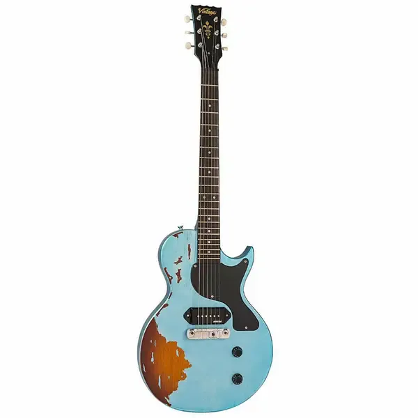 Электрогитара Vintage Icon V120MRGHB Distressed Gun Hill Blue Over Sunburst