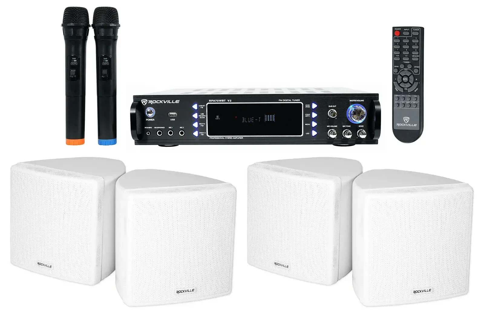 Трансляционный усилитель Rockville RPA70WBT Black с комплектом акустики