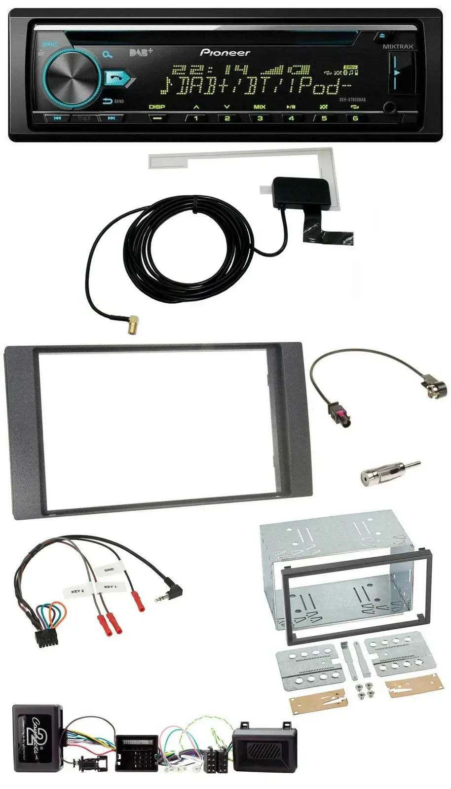 Автомагнитола Pioneer CD/USB/DAB для Ford Kuga 2008–2012, антрацит