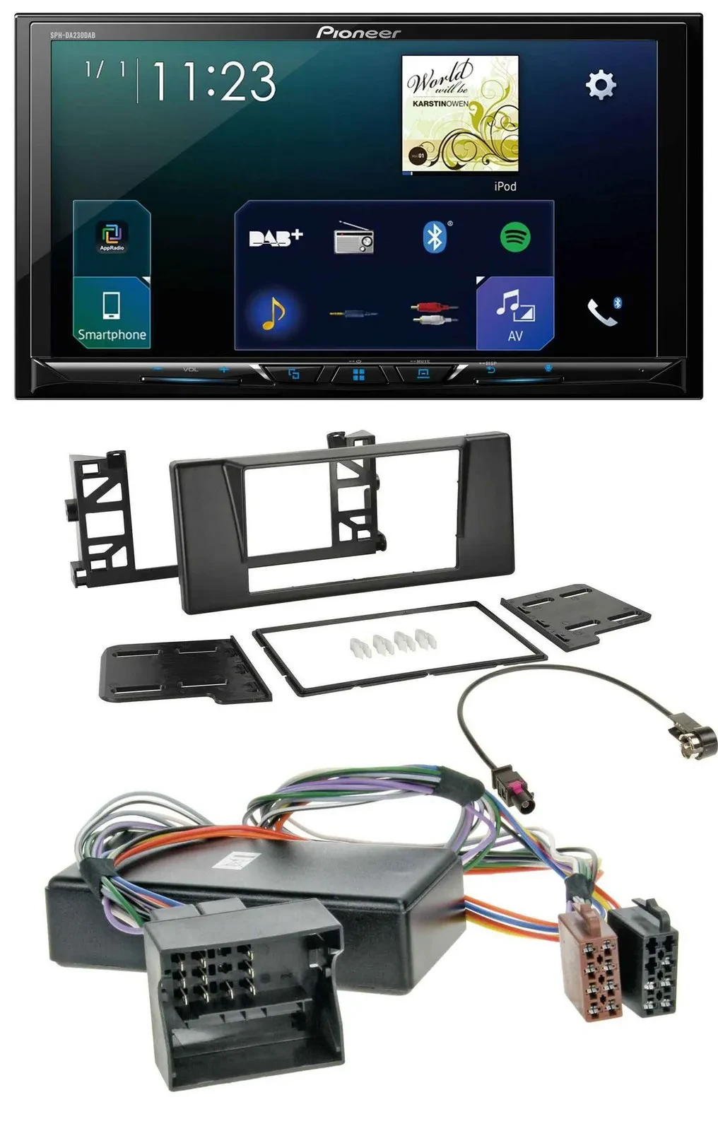 Pioneer MP3 Bluetooth USB 2DIN DAB Autoradio für BMW 5er E39 X5 E53 Aktivsystem
