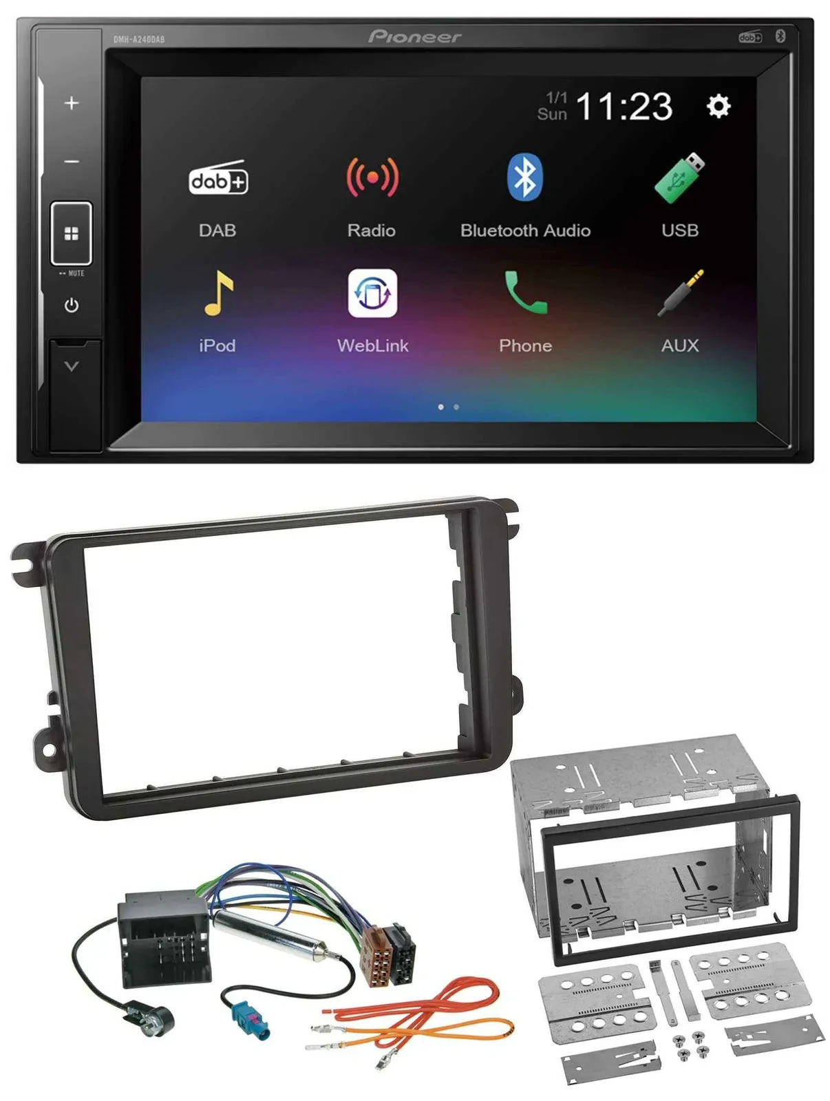 Pioneer DAB MP3 2DIN Bluetooth USB Autoradio für Seat Alhambra Leon Toledo