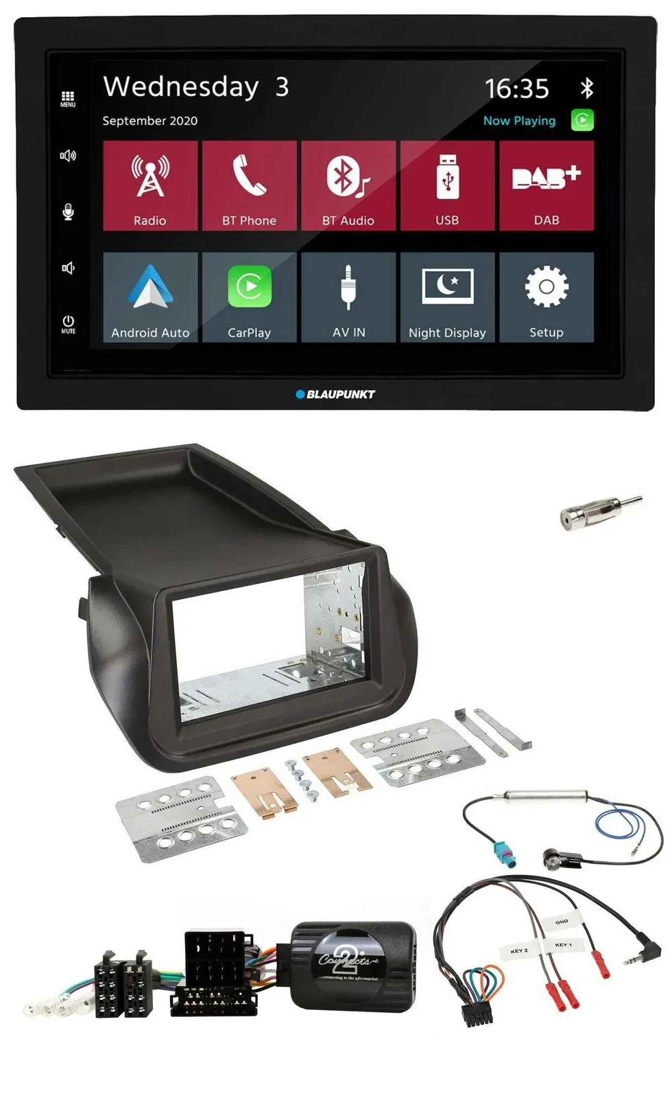 Blaupunkt 2DIN Lenkrad USB Bluetooth DAB Autoradio für Citroen Nemo Peugeot Bipp