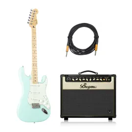 Fender Player Stratocaster, Surf Green E-Gitarren Set, Hochglanz, Ahornhals
