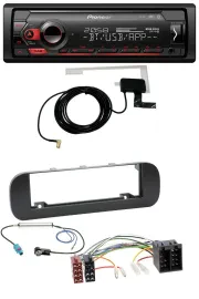 Автомагнитола Pioneer DAB, USB, MP3, Bluetooth для Fiat Panda (с 2012), черный