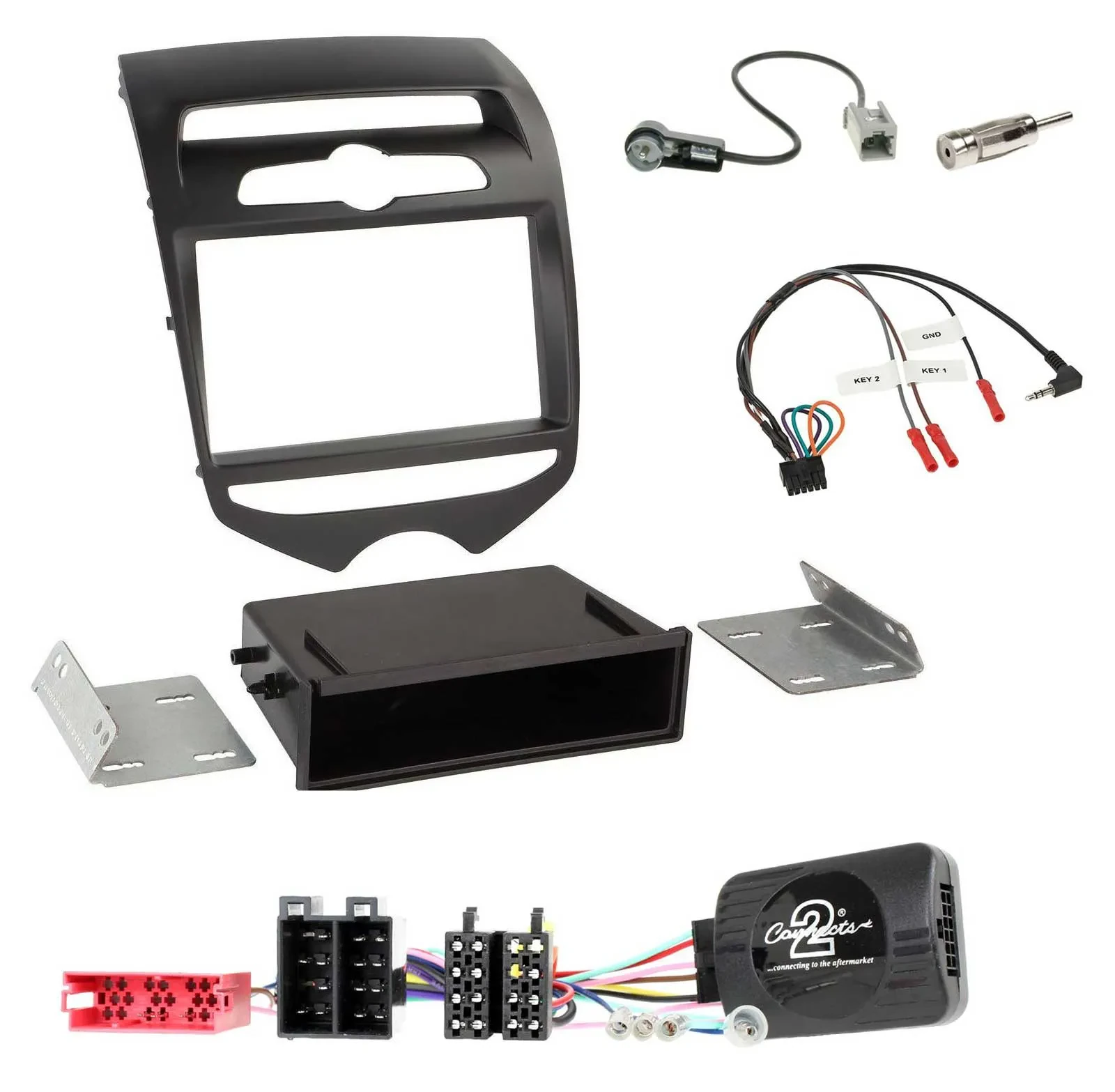 Einbauset Lenkradadapter DIN Autoradio für Hyundai ix20 ab 2010 man. Klima