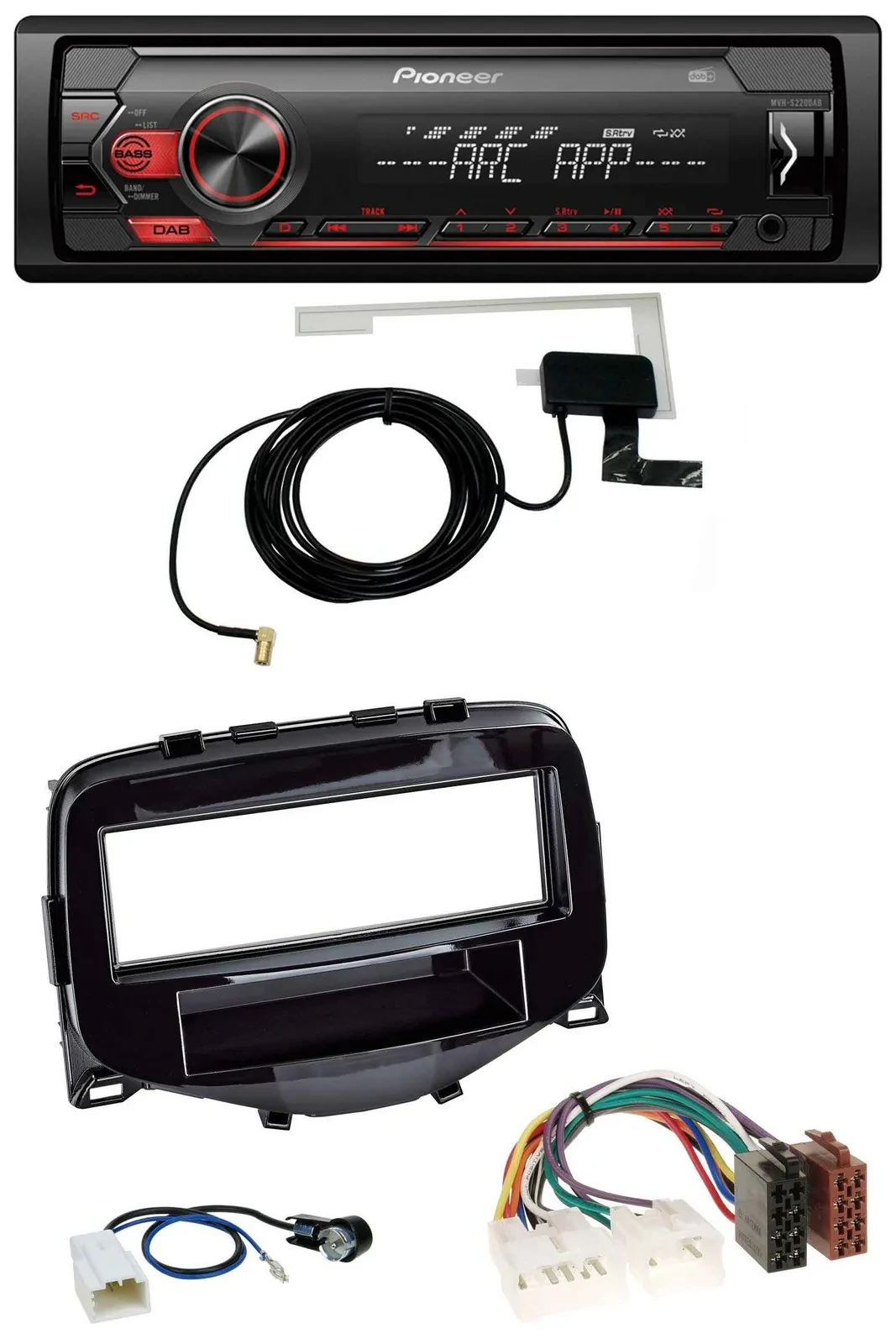 Автомагнитола Pioneer 1DIN USB DAB MP3 AUX для Toyota Aygo (2014–2021)