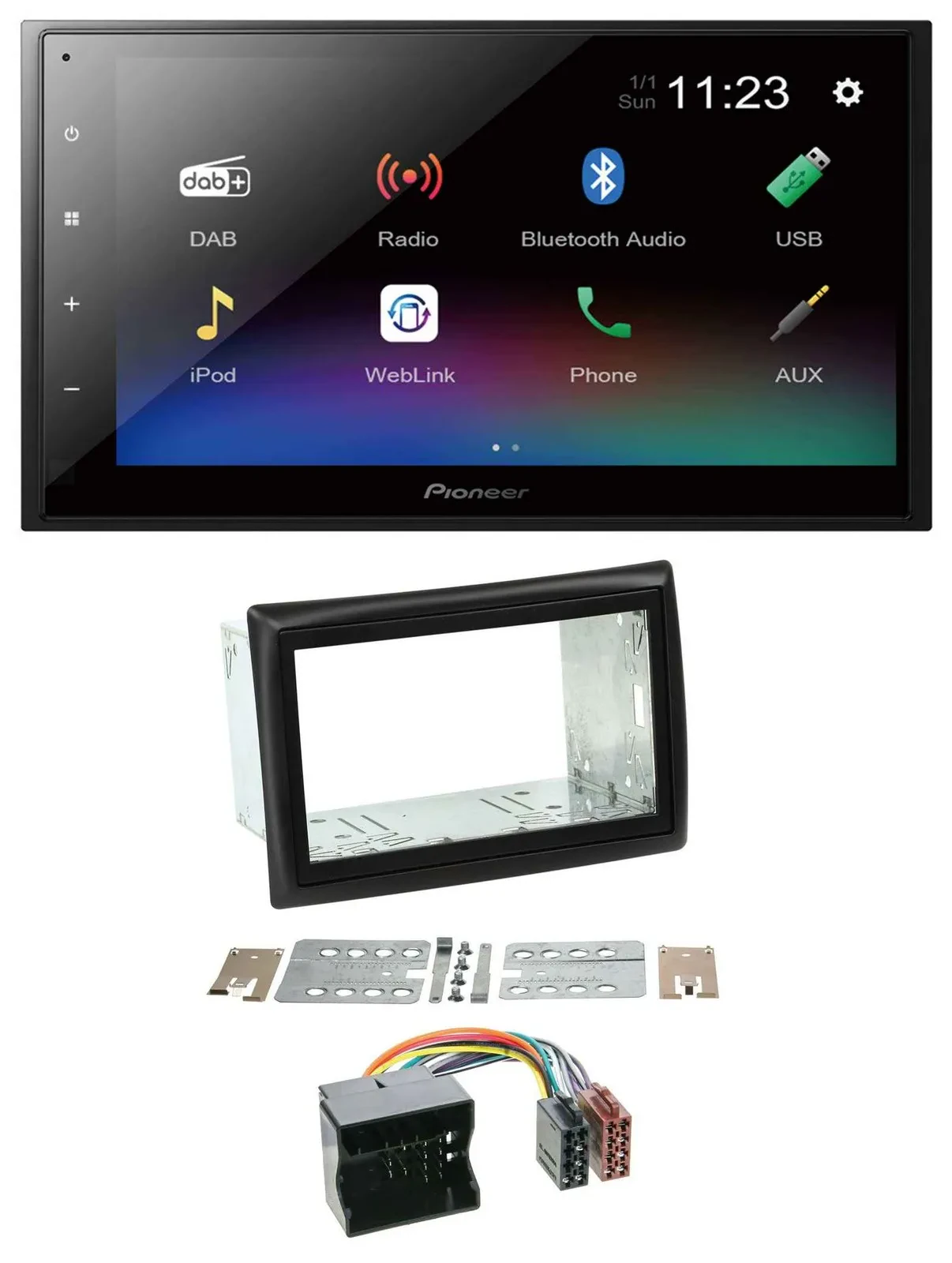 Автомагнитола Pioneer 2DIN, USB, Bluetooth, DAB для Renault Megane (2009–2010)
